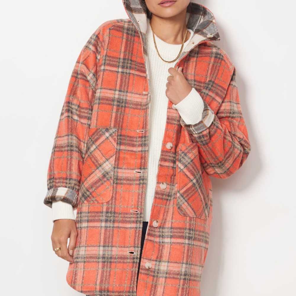 COPY - Blanknyc table talk reversible plaid coat